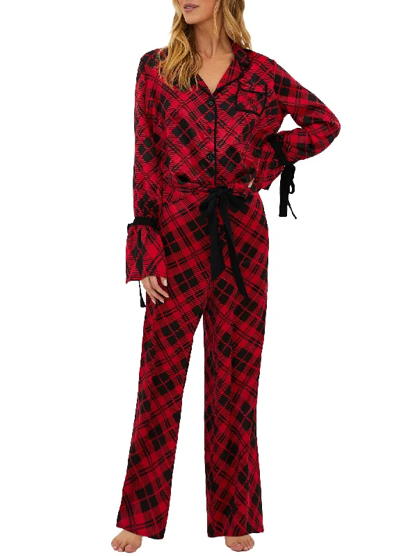 Women's pajamas with long sleeves-Beach Riot Women's Lee Anne Brooke Woven Pajama Set Women's pajamas with long sleeves-Beach Riot Women's Lee Anne Brooke Woven Pajama Set