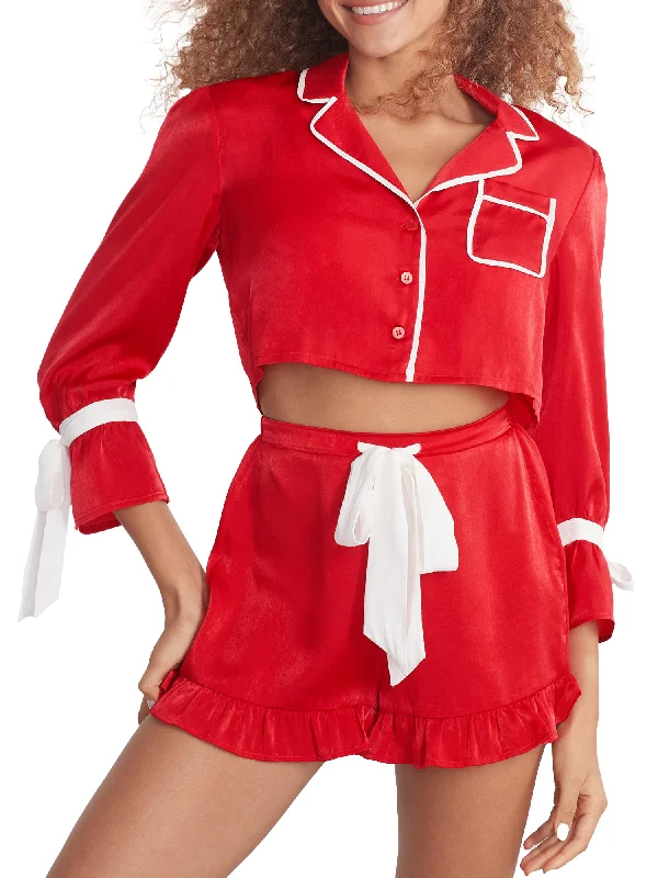Women's pajamas with warm fabric-Beach Riot Women's Luna Aurora Woven Short Pajama Set