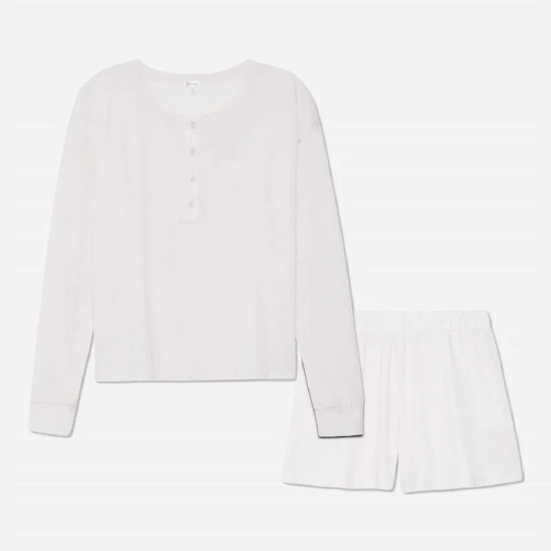 Women's pajamas for sleep and lounge-Chloe Pajama Set In Pearl Pink