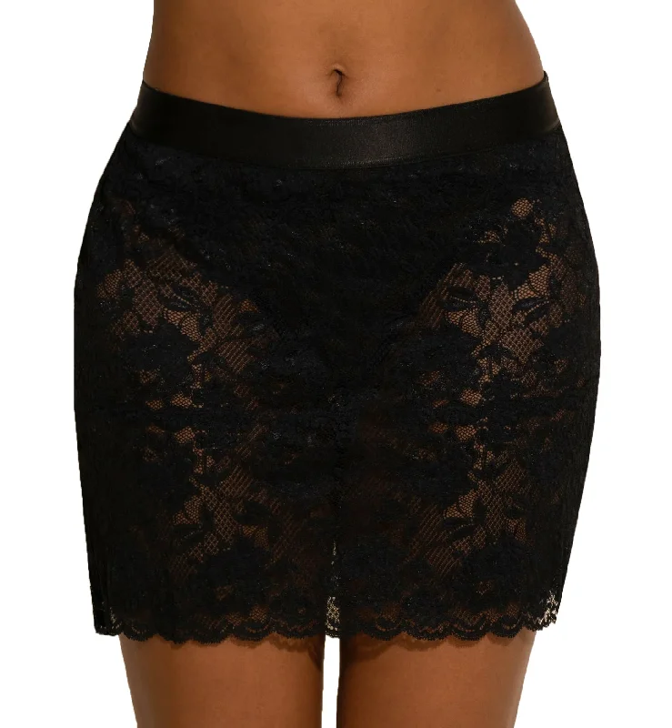 High-cut panties for shaping your legs-Cosabella NSN Skirted Thong (NEVER0331) - Black