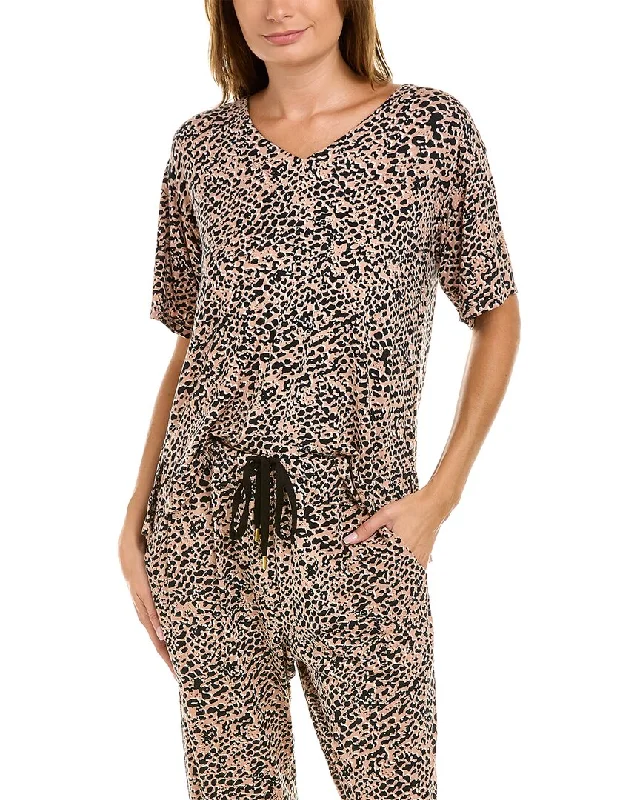 Warm women's pajamas for cold nights-Donna Karan Sleepwear 3/4-Sleeve Sleep Top
