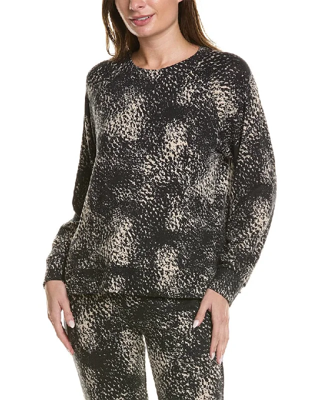 Women's pajamas with a relaxed fit for lounging-DONNAKARAN LOUNGE TOP