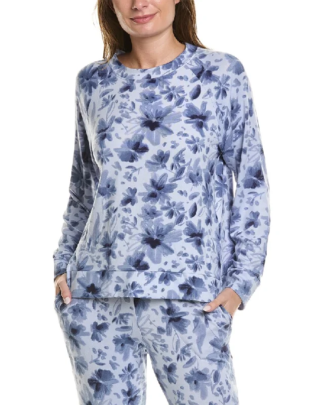 Women's pajamas set with drawstring pants-DONNAKARAN LOUNGE TOP