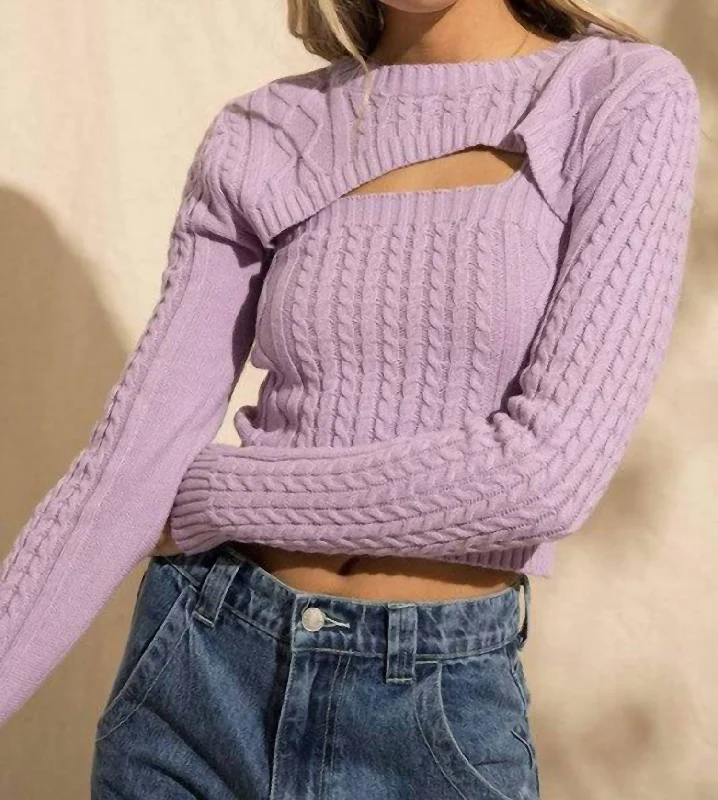 Soft fabric pajamas set for women-Ella Cami Two Piece Set In Violet