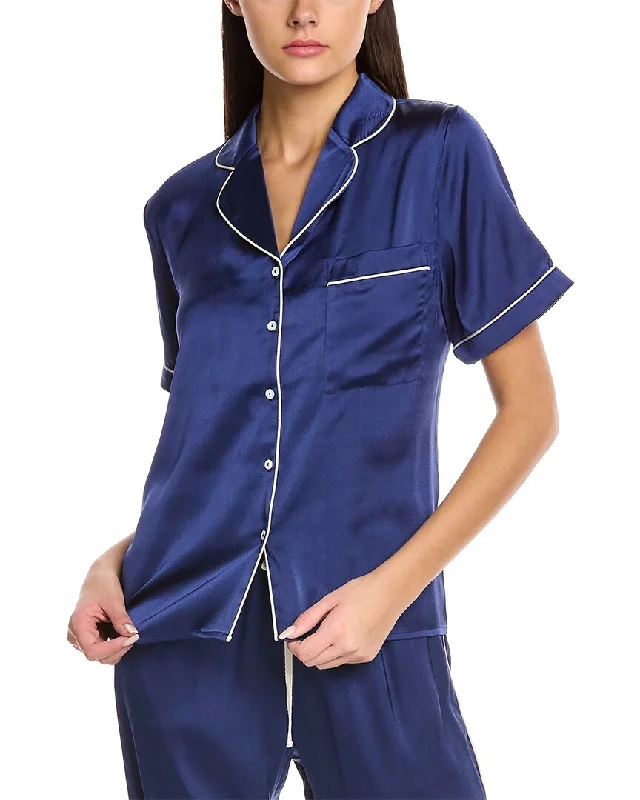 Women's pajamas with lovely design and comfort-Garrie B Piping Shirt