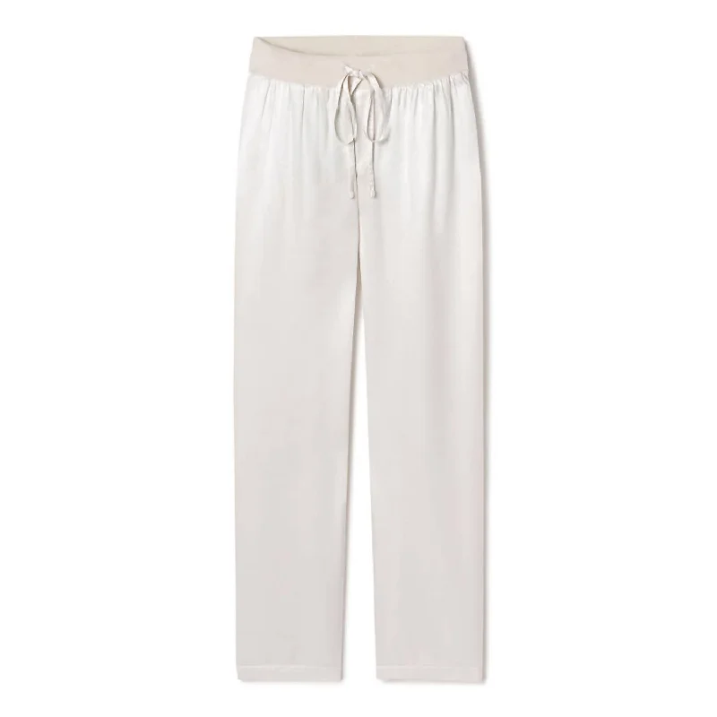 Stylish pajamas for women with design-Jolie Satin Pant With Draw String In Eggnog