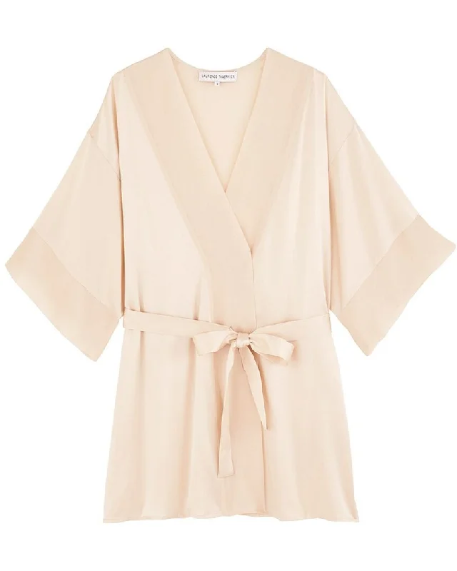 Cozy women's pajamas with short pants-Laurence Tavernier Small Castella Bath Robe