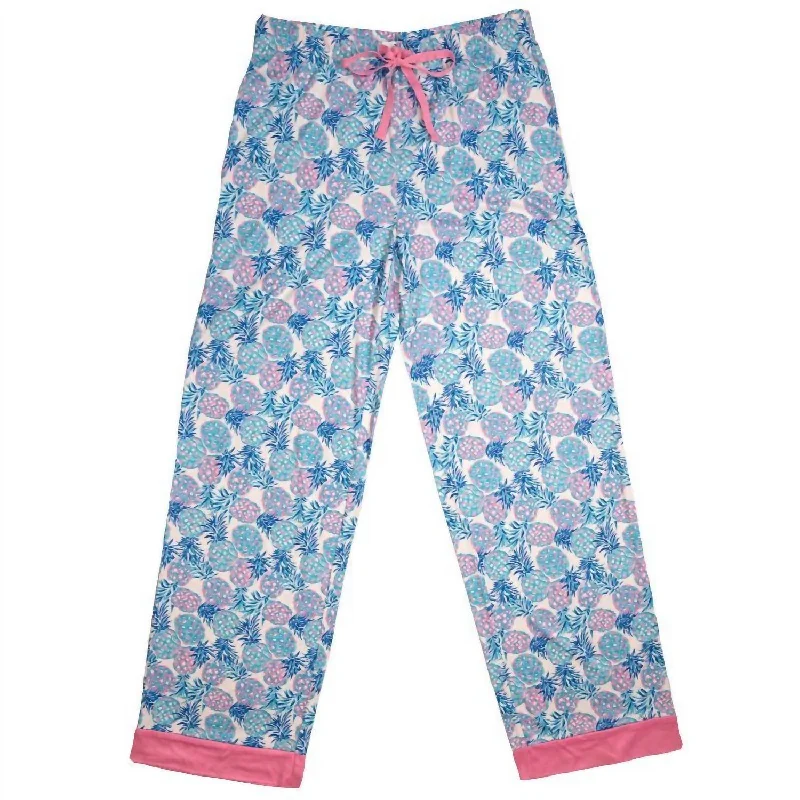 Cozy women's pajamas for winter nights-Lounge Pants In Pineapple