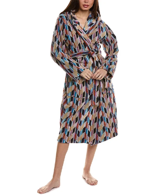Women's pajamas set for all seasons-Missoni Home Brody Hooded Bathrobe