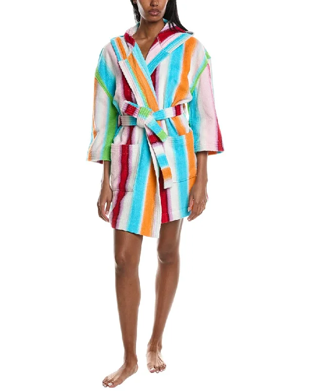 Women's pajamas with warm fleece fabric-Missoni Home Cassian Hooded Bathrobe