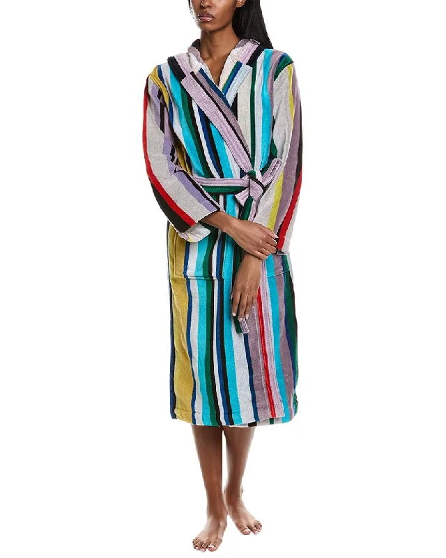 Elegant pajamas set with satin fabric-Missoni Home Chase Hooded Bathrobe