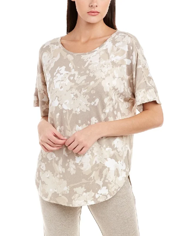 Soft cotton pajamas for women's comfort-N Natori Floral Camo Printed Mirage Top