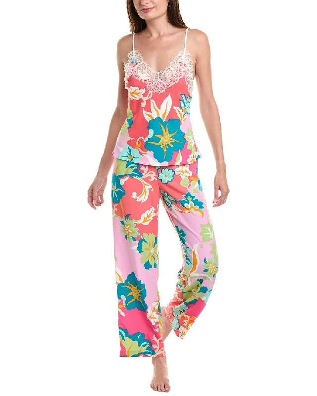 Women's pajamas set with drawstring pants-Natori Marbella Pajama Set