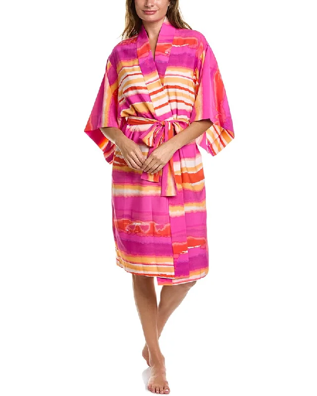 Women's pajamas with button closure for easy wear-Natori Nikko Wrap