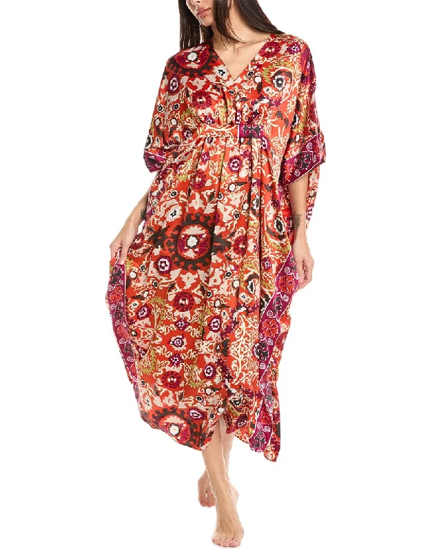 Stylish women's pajamas set with a modern look-Natori Palazzo Caftan