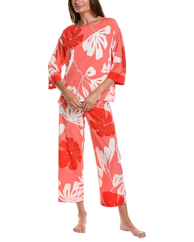 Comfortable women's pajamas with soft touch-Natori Palma Pajama Pant Set