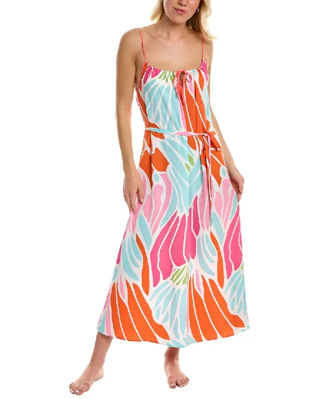 Women's pajamas set with flattering fit-Natori Papillon Getaway Gown