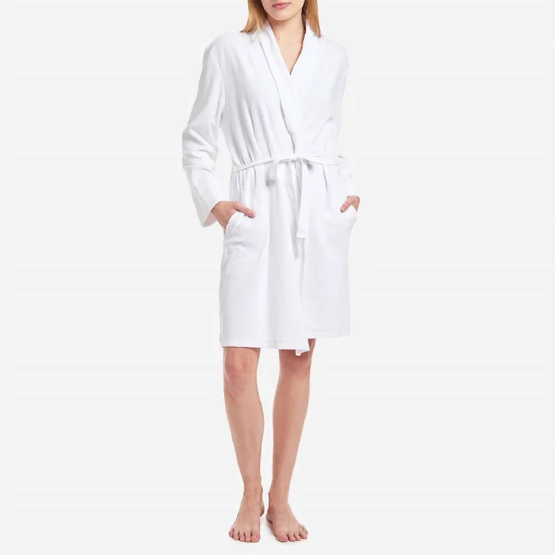 Women's pajamas for ultimate comfort-Organic Cotton Micro Terry Robe In White