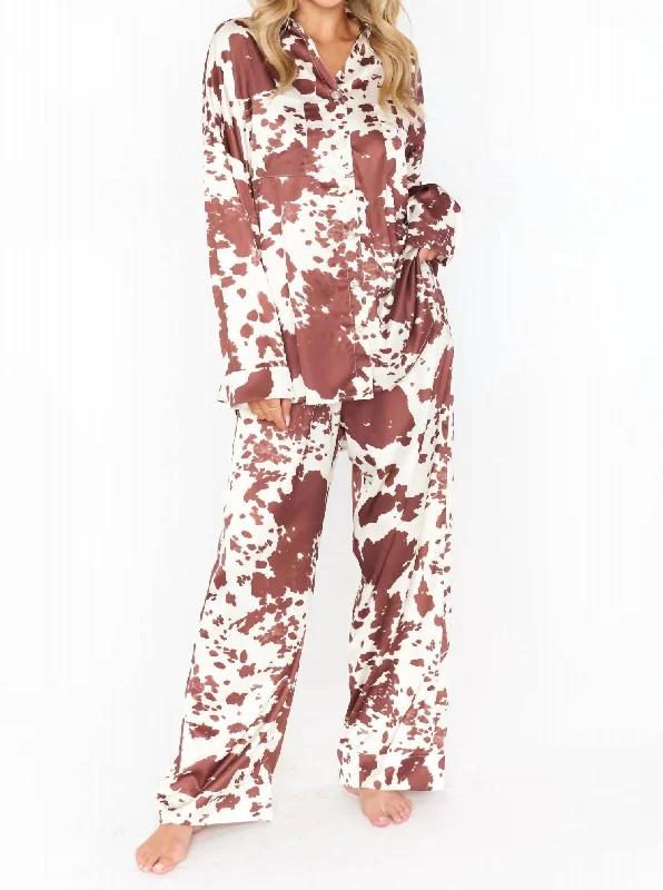 Women's pajamas with chic designs for a great night-Overslept Pj Set In Holy Cow