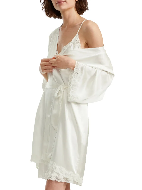 Trendy women's pajamas for sleep-Papinelle Women's Camille Silk Short Robe