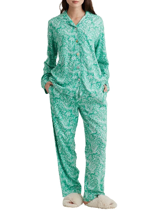 Comfortable women's pajamas for night-Papinelle Women's Sophia Cozy Woven Pajama Set