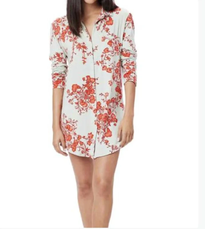 Cozy women's pajamas with warm touch-Pima Knit Night Shirt In Ivy