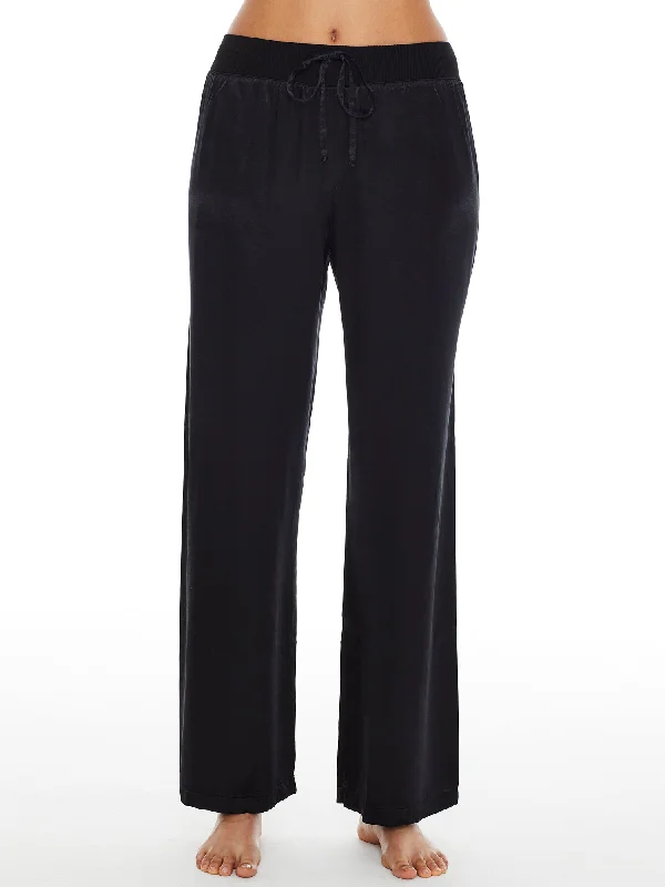Women's pajamas with buttons for easy wear-PJ Harlow Women's Jolie Satin Lounge Pants