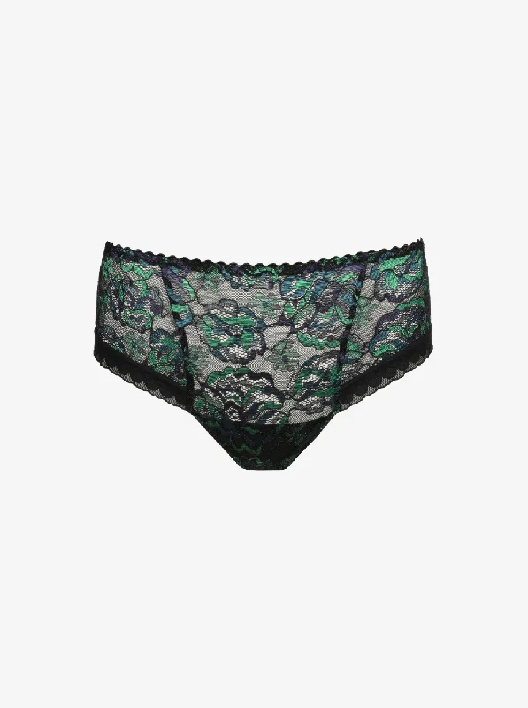 Women's panties with mesh sides for breathability-San Angel Luxury Thong - Peacock Feather