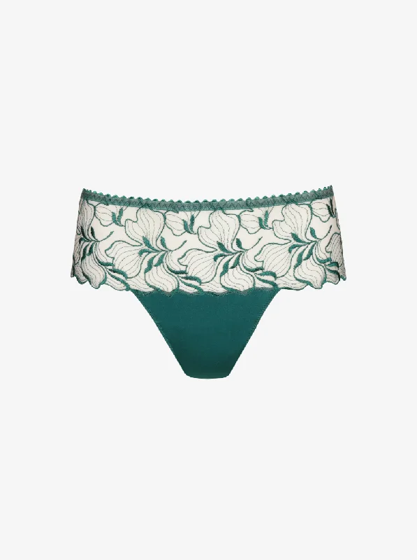 Women's breathable panties for exercise-Springdale Luxury Thong - Jasper Green