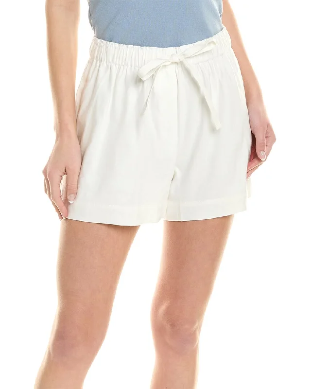 Casual women's pajamas for lounging-Rebecca Taylor Linen-Blend Pajama Short