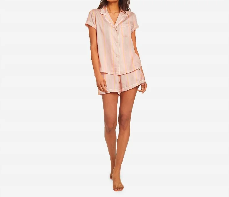 Trendy women's pajamas with sleek design-Sasi Sustainable Tencel Pj Set In Bubbles Wide Stripe