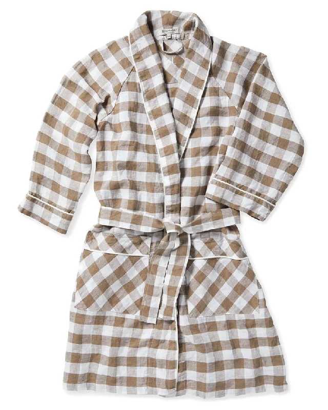 Women's pajamas with cozy, soft fabric-Serena & Lily Hyannis Linen Robe