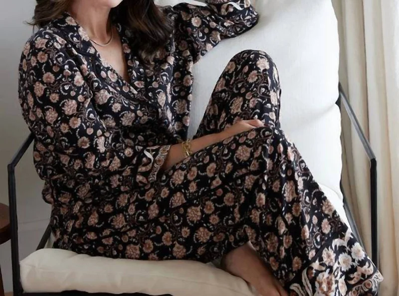 Women's pajamas with soft fleece material-The Ojai Pj Set In Menage Floral