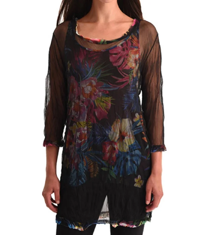 Women's pajamas set with soft cotton fabric-Tropical Paradise 2 Piece Set In Multi