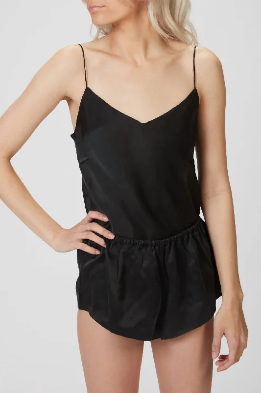 Comfortable cotton pajamas set for women-Venice Short In Black