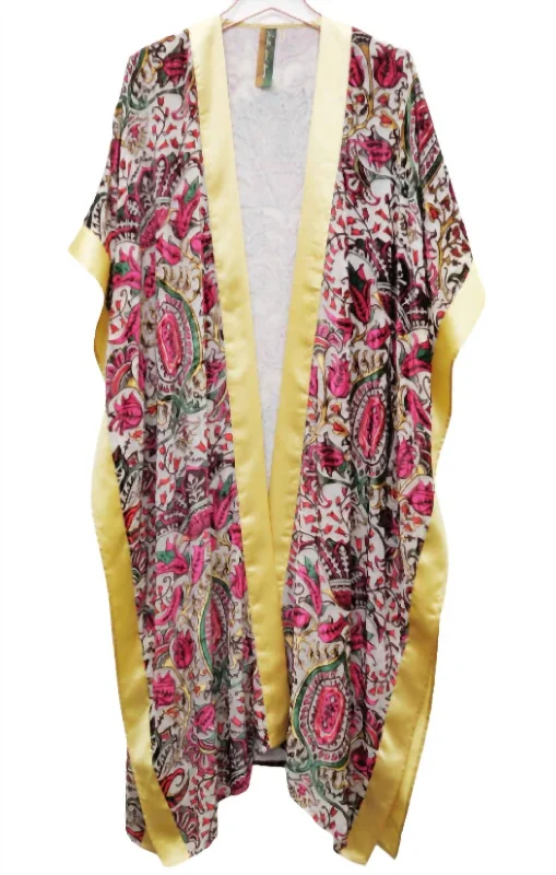 Soft cotton pajamas for cozy nights-Women's Adaline Kimono In Vintage Beige