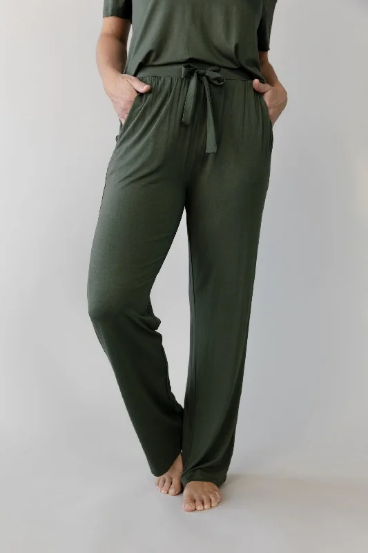 Cozy pajamas set for women with matching pants-Stretch Knit Bamboo Pant