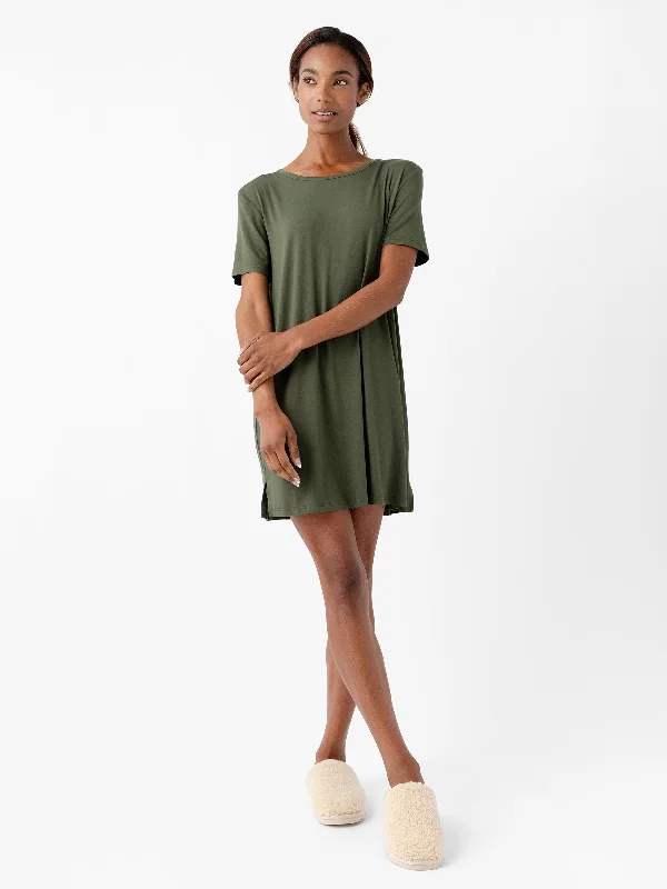 Women's pajamas with warm fabric-Women's Bamboo Stretch Knit Sleep Dress