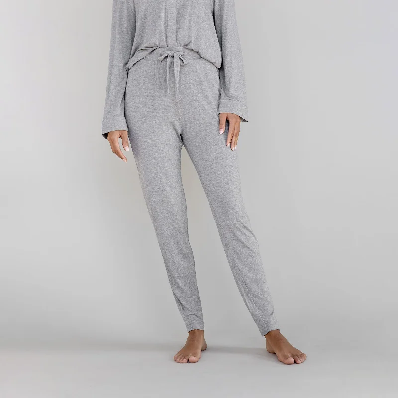 Stylish women's pajamas with trendy prints-Stretch Knit Bamboo Tapered Pant