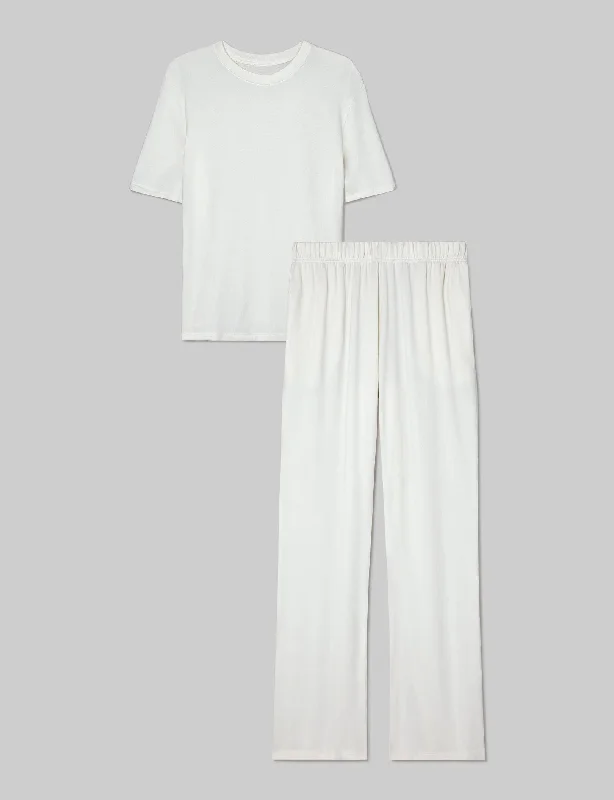 Women's pajamas with cozy long pants-Women's Cozy Tee & Pant Set