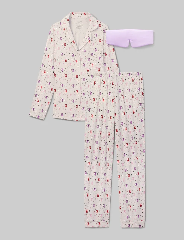Women's pajamas with breathable material-Women's Downtime Set & Silk Eye Mask
