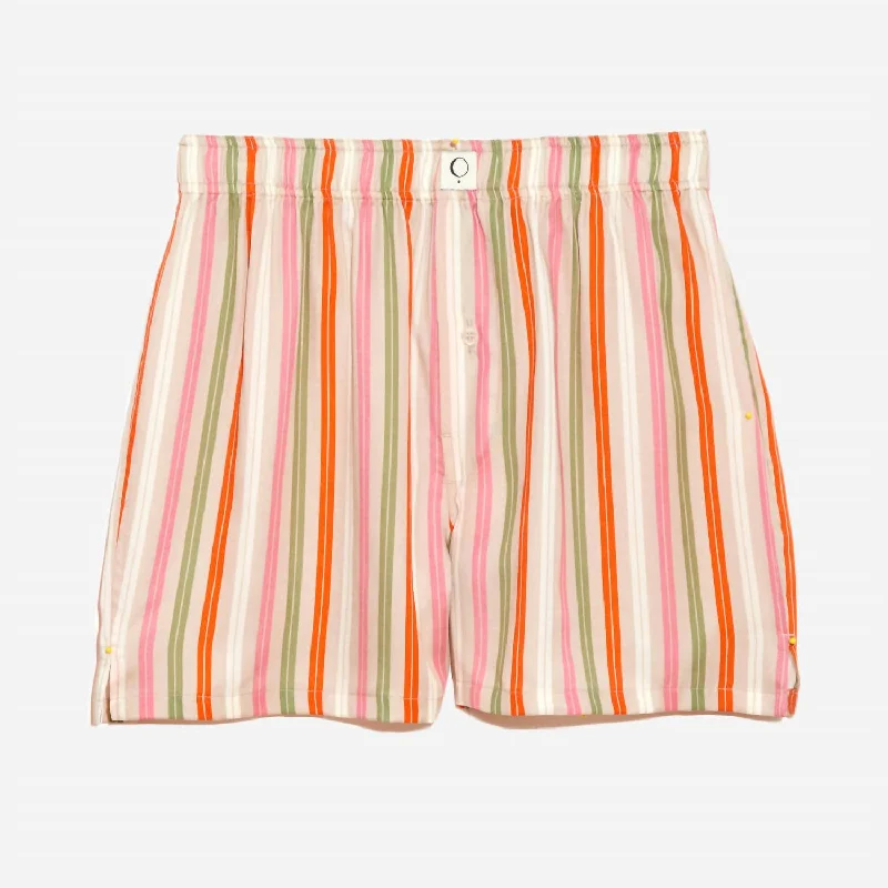 Women's pajamas for comfort and relaxation-Women's Ravi Sustainable Tencel Boxer In Drift Multi Stripe