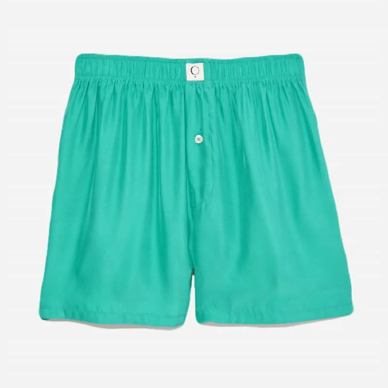 Cozy women's pajamas with warm touch-Women's Ravi Washable Silk Boxer In Emerald City