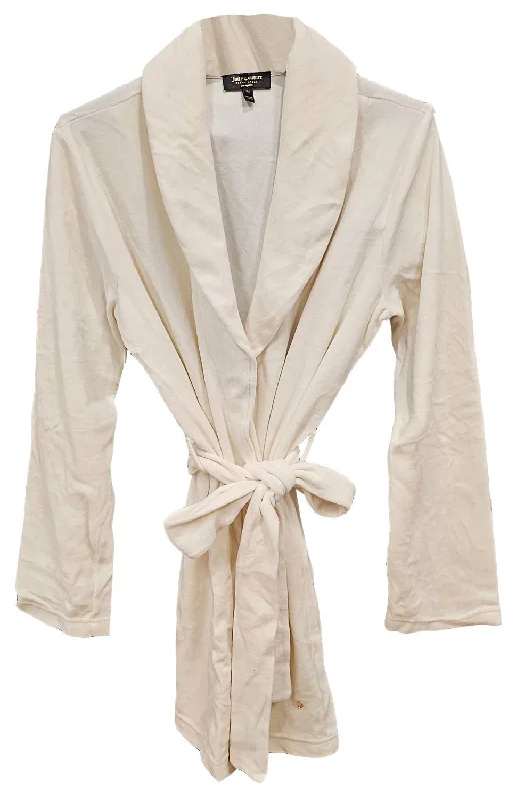 Stylish women's pajamas set with a modern look-Women's Velour Wrap Belted Lounge Robe In Angel Stylish women's pajamas set with a modern look-Women's Velour Wrap Belted Lounge Robe In Angel