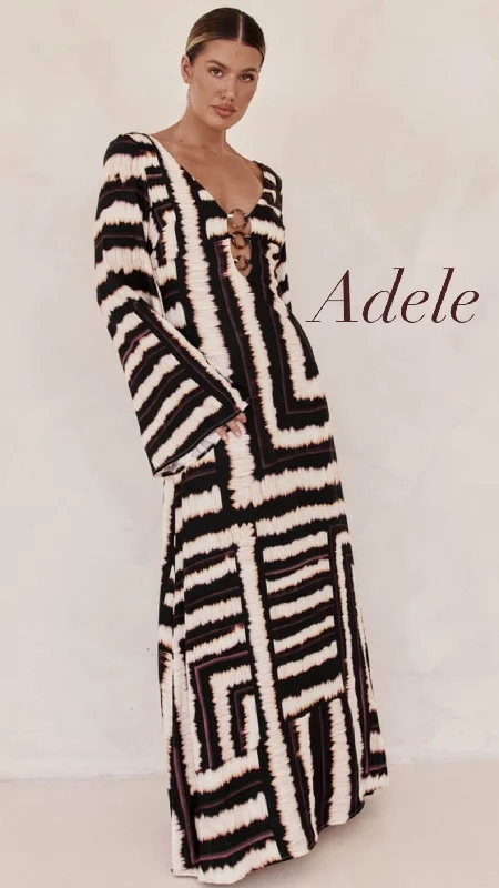 Women's robe sets for post-shower comfort-Adele Maxi Kaftan
