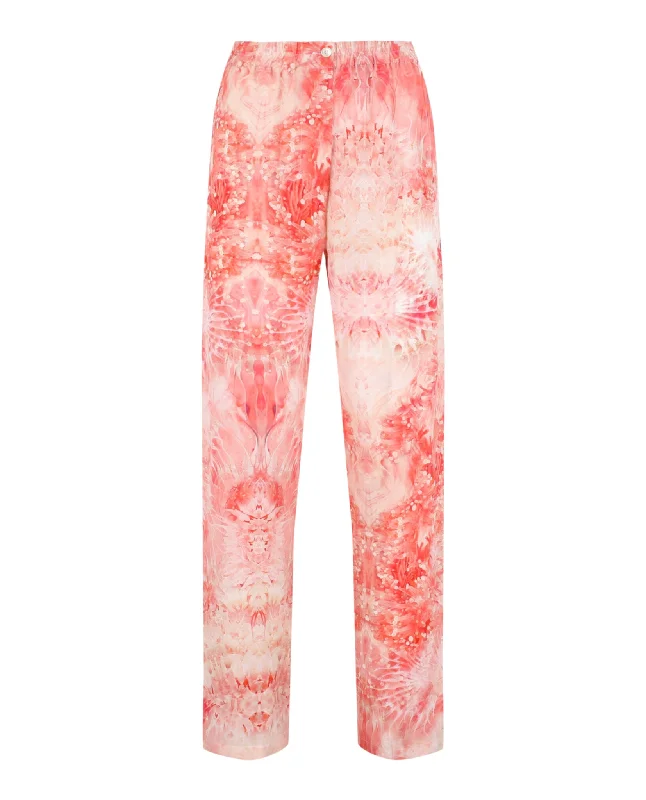 Comfortable women's robe sets with soft inner fabric-Alexander McQueen Womens Floral Print Pajama Pants Comfortable women's robe sets with soft inner fabric-Alexander McQueen Womens Floral Print Pajama Pants