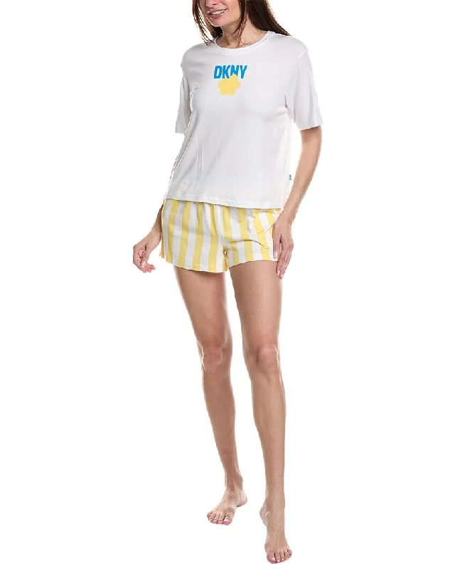 Soft robe sets for women with matching belt-Dkny 2Pc Top & Boxer Sleep Set