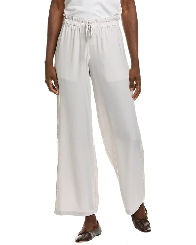 Women's robe sets with tailored fit-Barefoot Dreams Washed Satin Paperbag Pant