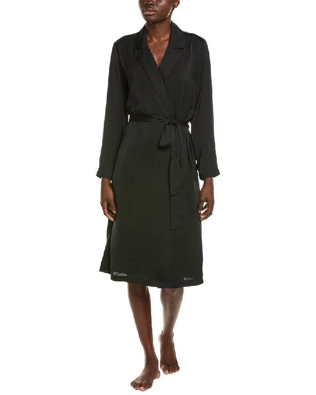 Luxury robe sets with satin fabric-Barefoot Dreams Washed Satin Notch Collar Robe