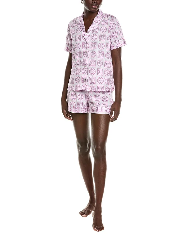 Women's robe sets with floral design-Natori 2Pc Infinity Sateen Pajama Set